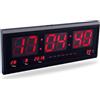 Generico OROLOGIO DA PARETE DIGITALE CON DISPLAY LED CON DATARIO SVEGLIA E TEMPERATURA