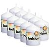 Bolsius Candele a pilastro lisce, colore bianco, 10 pezzi, 8 cm, candele decorative per la casa, lunghezza 17 ore, non profumate