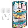 Linkidea Portaoggetti da Bagno per Bambini, Organizer da Appendere in Rete di Grande Capienza con Ganci Adesivi, Borsa Portaoggetti Multiscomparto per Bagno e Camera da Letto (Grigio)