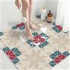 BLESWIN Tappetino Antiscivolo Doccia Quadrato 80x80 cm in PVC Luffa per Doccia, Tappeto Bagno Antiscivolo per Bagno con Fori di Drenaggio, Tappeto Vasca per Vasca da Bagno, Antimuffa, Geometria rossa