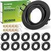 Forepin Cornice Faretto LED Incasso GU10, Orientabili a 30°, Portafaretto da Incasso Rotondo, incl.Portalampada GU10 per Lampade LED o alogene, Foro di montaggio Ø68-75mm, Set da 10