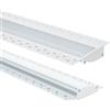LEDKIA LIGHTING Profilo Alluminio da Incasso per Cartongesso 2m per Striscia LED fino a 12mm Bianco 2 m Semitrasparente