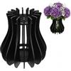 NSXVIA Set di vasi in legno, 11,9 x 11,9 cm, per bouquet e fiori artificiali, decorazione da tavolo, decorazione per la casa per donne e adulti (nero)