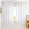 PONY DANCE Tende Camera da Letto Moderne Decorazione Voile Curtains con Fettuccia Tende Corte Bianche Semitrasparenti per Cucina 2 Pezzi 140x160 CM