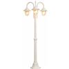 TEKHOME Lampione da Giardino 3 Luci E27 IP54, Lampada da Esterno Stile Classico, Palo Luce per Viale Parco Cortile, Nero/Bianco - PT-03 (BIANCO)