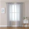 MIULEE Tende 2 Pannelli Trasparenti in Voile con Passanti Morbidi Finestre per Camera da Letto e Soggiorno 140x260cm Grigio