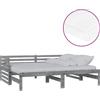 vidaXL Letto da giorno allungabile 2x(90x200) cm grigio in legno di pino massiccio