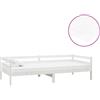 vidaXL Letto da giorno con materasso 90x200 cm in legno di pino massiccio bianco