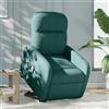 vidaXL Poltrona per massaggi con ausilio per l'assistenza in piedi in tessuto verde scuro