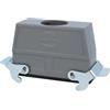 HARTING Han 24B Alloggiamento connettore alto, 1xM40 uscita cavo diritta, con 2 staffe trasversali Vite M40 Area di serraggio