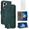 IUQXU Cover per Xiaomi Poco X7 Pro 5G Libro con Pellicola Vetro Temperato [Blocco RFID] Antiurto Supporto Custodia in Pelle Portafoglio per Xiaomi Poco X 7 Pro X7Pro PocoX7Pro Verde