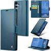 oiysrtoc Cover per Samsung Galaxy S25 in Pelle PU Premium, Portafoglio con 3 Fessure Carte e Supporto, Blocco RFID, Chiusura Magnetica Custodia Samsung Galaxy S25, Blu