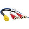 tomzz Audio 7500-010 Adattatore line-out compatibile con Becker Blaupunkt Grundig Mini-ISO giallo 6-pin 4 canali