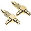 Keple Adattatore Splitter RCA, Confezione Da 2 - Splitter Phono Da 1 A 2 Da 50 Ohm Con Corpo In Ottone Placcato Oro, Adattatore Da 1 Maschio A 2 Femmine RCA Per Audio E Video