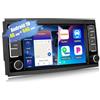 CAMECHO 4+64G Carplay Android 15 autoradio per VW Touareg Transporter T5 Multivan 2004-2011 con Carplay Android Auto Bluetooth 5.0, 7 Pollici Doppio Din con GPS WIFI DSP FM/RDS SWC e USB