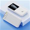 ZHUOLUNF Banca di Potenza 10000mAh Portatile con Display, Ricarica Rapida, Cavi Integrati, Design All-in-One per Alimentazione Mobile (Bianco)