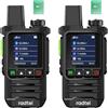Radtel P6 PoC Radio (Push-to-Talk Over Cellular), walkie talkie portatili a portata illimitata per tutto il paese, radio bidirezionali ricaricabili con torcia (confezione da 2 con 2 SIM)