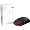 MSI Forge GM340 Wireless Black Mouse Gaming Wireless Wired 12000 DPI, tasso di interrogazione 1000 Hz, Design simmetrico, 50+ Milioni di clic, 6 pulsanti, autonomia 82 ore, latenza 1 ms, 57g