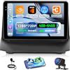 NHOPEEW 4+64G Android Autoradio per Ford Fiesta 2009-2017 con Wireless Carplay e Android Auto - Schermo incell da 9 pollici Supporto WiFi GPS Comandi al volante + Telecamera di retromarcia, Canbus