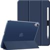 HGWALP Custodia trasparente per iPad (A16) 11a generazione 11 2025/iPad 10a generazione 10.9 2022, Cover del supporto con retro traslucido duro, sonno automatico/sveglia&Titolare dello stilo-Marina