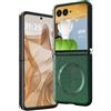 MingWei Custodia per Motorola [ Moto Razr 60 Ultra 5G ] - Magnetismo [Pelle Vegetale] TPU Soft [Assorbimento Degli Urti] Custodia Protettiva Antiurto Leggera Slim Fit (Verde, Razr60 Ultra)