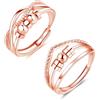 Glintara Anelli per ansia da donna, 2 pezzi, in argento Sterling 925, anelli antistress aperti e regolabili, anelli antistress con perline, anello ipoallergenico per alleviare lo stress, Argento
