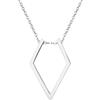 JewelryWe Collana da donna in acciaio inox aperto rombo montagna, ciondolo magico, per matrimonio, fidanzamento, anniversario, regalo per donna, infermiera, medici, 35.8 Millimeter, Acciaio