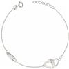 Sakrami Bracciale in Argento 925 con Cuori Intrecciati e Zirconi - Piastrina Incidibile con Iniziale - Idea Regalo Donne Ragazze per San Valentino, Anniversario + Scatola con Dedica Incisa (Rodiato)