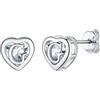 Supcare Cuore Orecchini Donna Argento 925, W Lettera Inizaile Orecchini Piccoli Donna, Tennis Orecchini Brillantini con Zirconi, Idee Regalo per Mamma Bambina