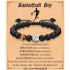 EFVISD Braccialetto da calcio, calcio, basket, baseball, hockey, regalo per ragazzi, giocatori, amanti della squadra, figlio, nipote, fratello, nipote, amico, come compleanno, San Valentino, laurea
