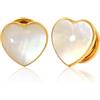 Vankula Dilatatori Lobo Single Flared tunnel dilatatore orecchie in Acciaio inossidabile Conchiglia a Cuore lobi piercing espansori Gioielli Uomo Donna 16mm(5/8) Oro