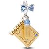 The Charmery Ciondolo a forma di matita e biglietto, in argento 925, compatibile con ciondoli Pandora, Trollbeads, Chamilia, Biagi e molti altri braccialetti con ciondoli del Regno Unito.