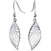 Bling Jewelry Orecchini Pendenti a Foglia Intagliata Lucida Filigrana Natura Piuma Gioielli Western per Donna Lavorazione Aperta Filo Francese Argento Sterling .925 Medio 1,5 Pollici