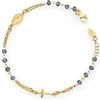 Thierry Mugler Amen Bracciale in Argento 925 Collezione Rosari Colore: Oro Taglia Unica Bracciale Rosario con Cristalli Blu, Argento Sterling Cristallo, taille unique, Argento sterling, cristallo