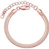 FOCALOOK Bracciale da Donna a Catena Serpente Piatta Bracciale Donna Oro Acciaio Inossidabile Bracciale Catena Donna Lunghezza 16cm + 5cm Bracciale Oro Donna 5mm Regalo per Donna Ragazza