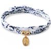 Schmuck Les Poulettes LES POULETTES BIJOUX - Bracciale Doppio Collegamento liberty e Piccolo Medaglione Ovale Vergine Miracolosa Placcato in Oro - Blu Navy
