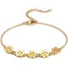 MeMeDIY Bracciale con Impronta di Zampa Personalizzato per Donna Inciso da 1 a 5 Nomi Braccialetto con Zampa di Cane e Gatto Catena Regolabile Regalo Commemorativo per Gli Amanti Degli Animali - B5