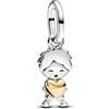 PHCLASY Ciondolo Ragazzo dal cuore d'oro Charm Giorni di Festa Pendente Compatibile Europei Bracciale Collane da Donna
