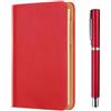 LERANXIN Taccuino Tascabile A7, Ricarica Sostituibile Agenda Mini, Rosso Agenda ad Anelli Ricaricabile, con Penna in Metallo Rosso, per la Scuola, Appunti di Classe e Viaggi