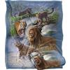 LOGOVISION Jq Licensing - Jlo Big Cats Lion, Tiger, Leopard, Cougar Coperta super morbida al tatto setoso - 152 x 127 cm