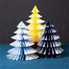 Talking Tables Decorazioni natalizie riutilizzabili di alta qualità, confezione da 3 pezzi, mini alberi di Natale per tavolo, vetrine, paese delle meraviglie invernali, smerigliato, blu/giallo, grandi