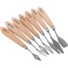 NESTINGHO Spatole per Pittura Strumenti Professionali Set 7 in Inossidabile e Legno per Mescolare Colori e Miscelare Argilla, per Acquerello e Street Painting