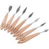 PACKOVE Set 7 Pezzi Spatole da Disegno in Acciaio Inossidabile e Legno per Pittura Professionale su Tela e Acquerello, Strumenti per Miscelare Colori