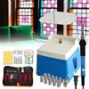 Generic Macchina per smerigliatrice per vetro | Starter kit per vetro colorato con set professionale - strumento di taglio, saldatore, nastro in lamina di rame, filo di saldatura, manicotto per dita