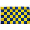 Digni Bandiera a Quadri Blu-Gialli - 90 x 150 cm Sticker Gratis