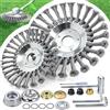 Funnity Spazzola per Decespugliatore 2 Pezzi - Testina Universale in Acciaio 25,4 mm, Lunghezze 150 mm e 200 mm - Rimozione Erbacce, Muschio e Rovi, Compatibile Decespugliatore