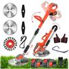GXFJG Decespugliatore a Batteria 24V 1300W 3 in 1 Tagliabordi a Batteria con 2 Batterie 4,0Ah Tagliaerba Elettrico Maniglia a Scomparsa Per Il Taglio Di Giardini, Prati E Terreni (Rosso)