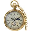 Dentily Vintage in Rame Design Treno Londra Avvolgimento Manuale Orologio da Tasca Meccanico da Uomo, Gold2., Vintage