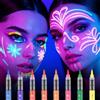 LOPHE Fluorescenti Matite Trucco per Viso e Corpo, 8 Colori Lavabile UV Fluorescente Colorato Neon Kit, Pittura Corpo Sicuro e Non Tossico per Feste, Cosplay, Halloween