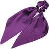 Blausky 2 pezzi di raso Scrunchies chiffon elastici per capelli con nastro lungo, per coda di cavallo, accessori per donne e donne, viola